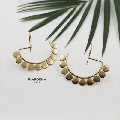 Edgy Elara Gold Half Hoops